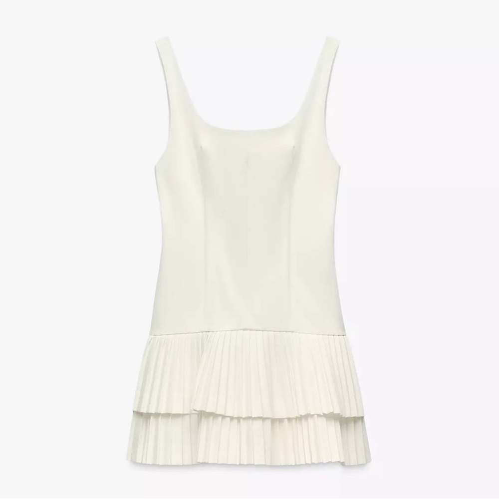 NWT White Pleated Zara Dress